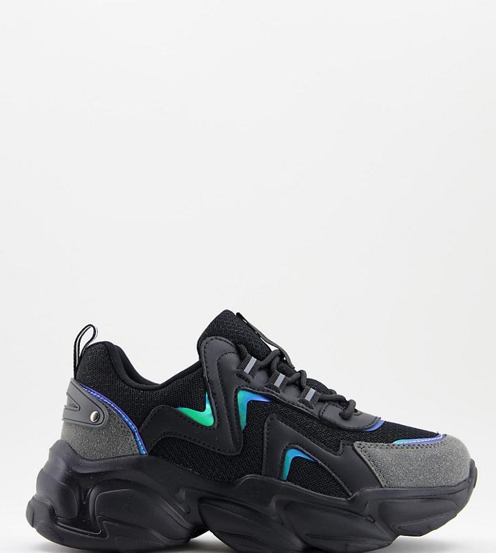 Raid Wide Fit Taylor Sneakers In Black