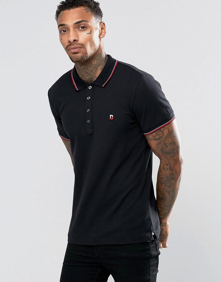 Diesel T-skin Pique Tipped Polo - Black