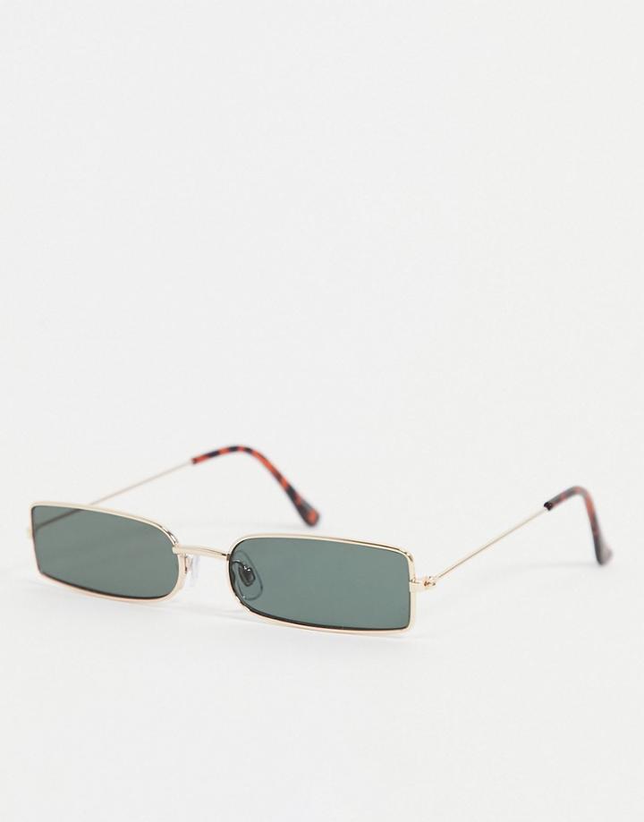 Madein. Slim Line Square Sunglasses-gold