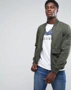 Hollister Military Bomber In Olive - Green