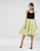 Closet Limited Edition Jacquard Hi Lo Midi Skirt - Yellow