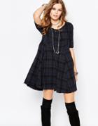 Somedays Lovin Skater Dress In Plaid - Indigo