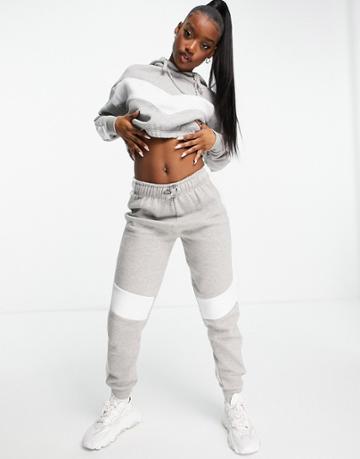Pindydolls Hoodie And Sweatpants Set With Chevron In Gray-grey