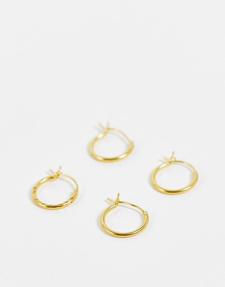 Bloom & Bay Gold Plated 2 Pack Mini Hoop Earrings