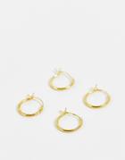 Bloom & Bay Gold Plated 2 Pack Mini Hoop Earrings