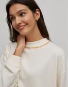 Nobody's Child Sustainable Sweatshirt With Neck Branding Set-white