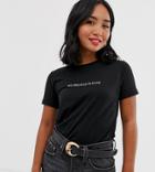 New Look Petite No Photos Slogan T-shirt In Black - Black
