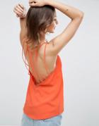 Asos Cami With Strappy Back - Orange