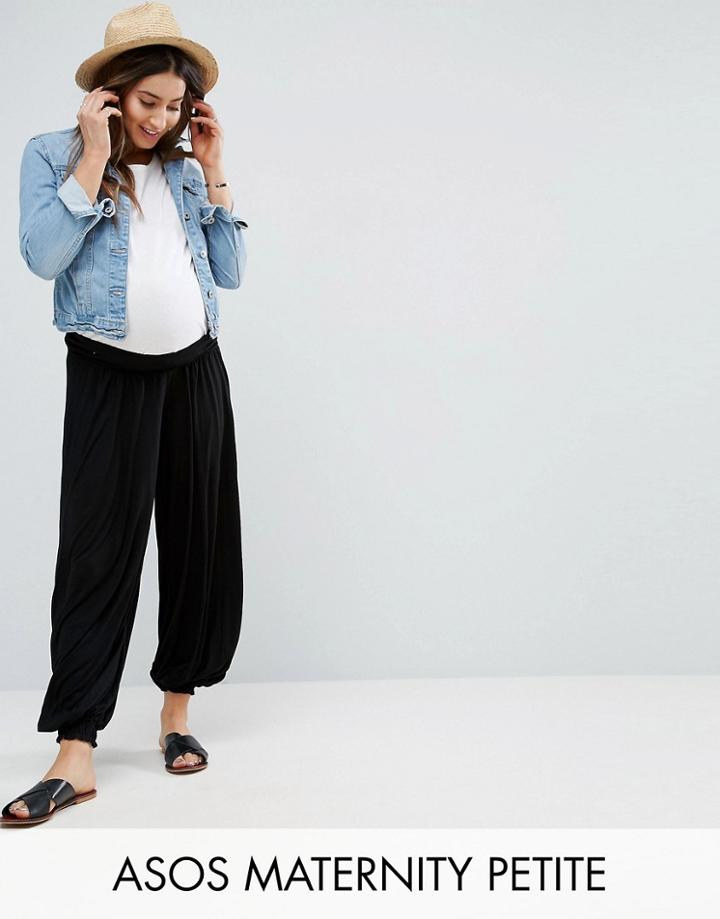 Asos Maternity Petite Shirred Harem Pants - Black