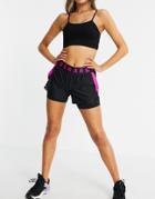 Under Armour Training Ply Up 2-in-1 Shorts In Black And Pink