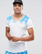 Ringspun Scoop Neck Printed Beach T-shirt Co-ord - White
