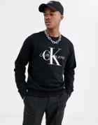 Calvin Klein Jeans Iconic Monogram Sweatshirt In Black