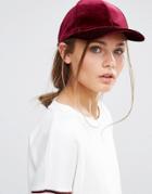 New Look Velvet Cap - Red