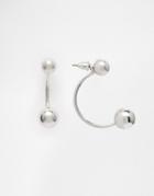 Asos Oversized Clean Ball Swing Earrings - Silver