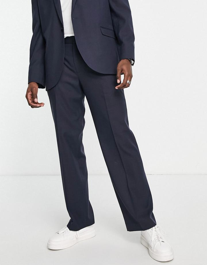 Topman Tapered Suit Pants In Navy