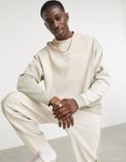 Asos Dark Future Set Oversized Sweatshirt With Cut And Sew In Neutral