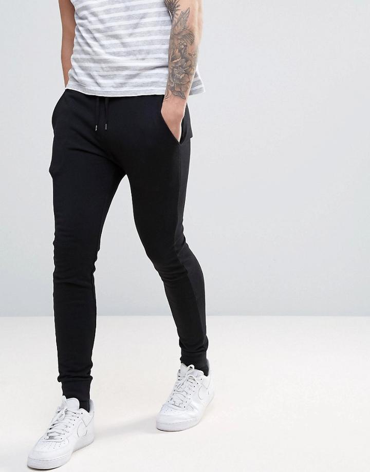 Asos Super Skinny Jogger In Black - Black