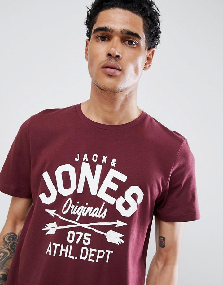 Jack & Jones Logo Crew Neck T-shirt - Red