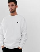 Asos Design Oversized Sweatshirt In White With Triangle Print