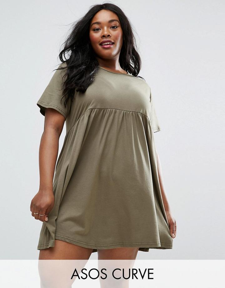 Asos Curve Ultimate Smock Dress - Green