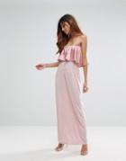 Oh My Love Frill Front Maxi Dress - Pink