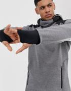 Asos 4505 Training Hoodie With Neck Warmer-gray