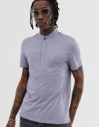 Allsaints Polo With Grandad Collar-gray