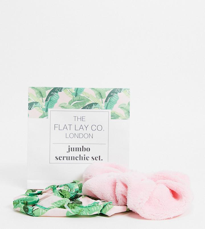 The Flat Lay Co. X Asos Exclusive Jumbo Scrunchie Set - Pink-multi