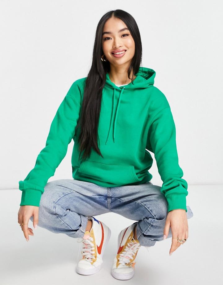 Monki Organic Cotton Hoodie In Bright Green
