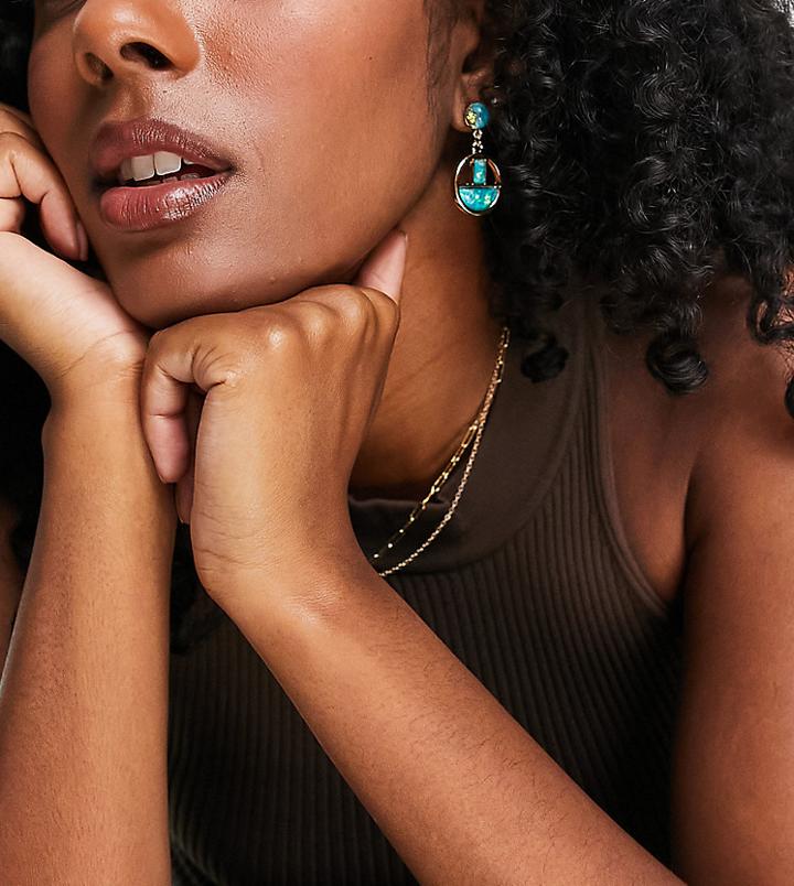Glamorous Exclusive Iridescent Enamel Earrings In Gold