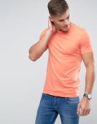 Asos Muscle Fit Crew Neck T-shirt In Orange - Red