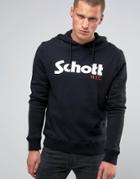 Schott Large Logo Hoodie - Black