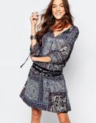 Esprit Paisley Print Tunic Dress - Navy