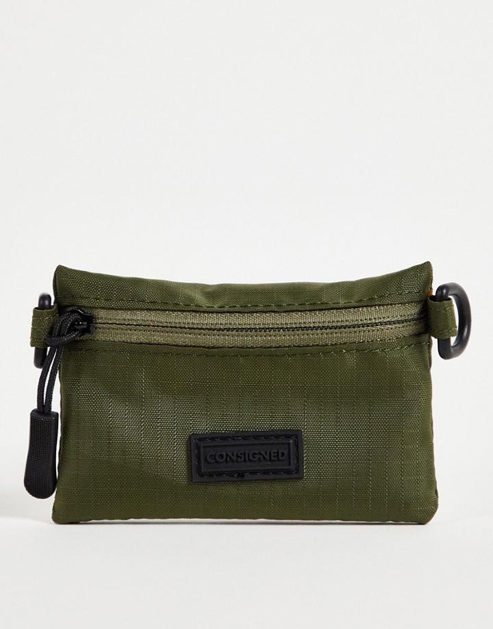 Consigned Nylon Crossbody Fanny Pack In Khaki-green
