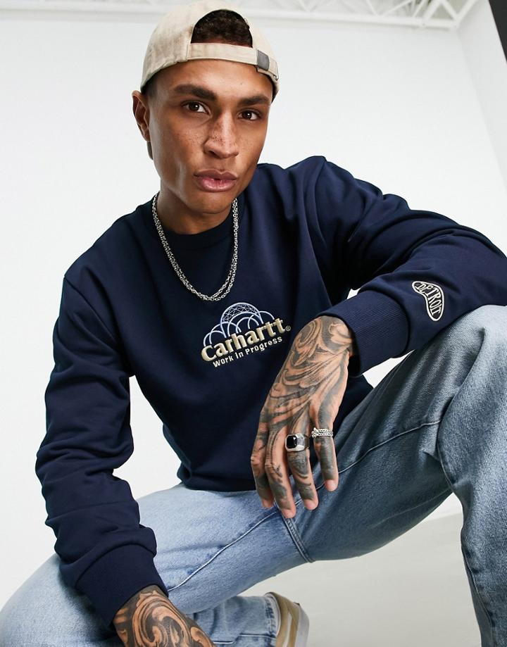 Carhartt Wip Geo Script Sweatshirt In Navy