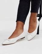 Asos Design Locked Pointed Ballet Flats In White
