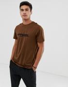 New Look Oversized T-shirt With Apparel Print In Brown - Brown