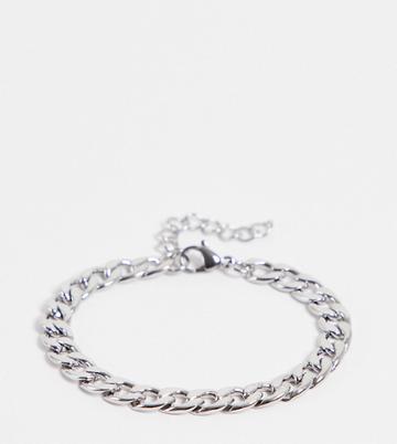 Lost Souls Stainless Steel Curb Chain Bracelet In Silver