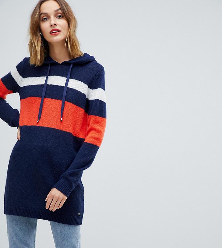 Esprit Stripe Hooded Sweater Dress