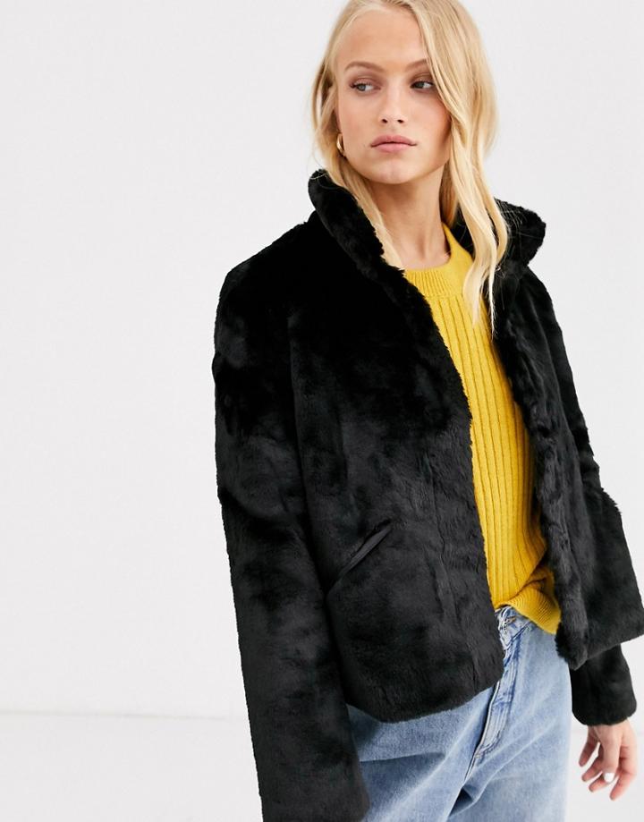 Only Faux Fur Jacket-black