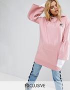 Mad But Magic Oversized Hoodie With Wide Sleeves - Pink