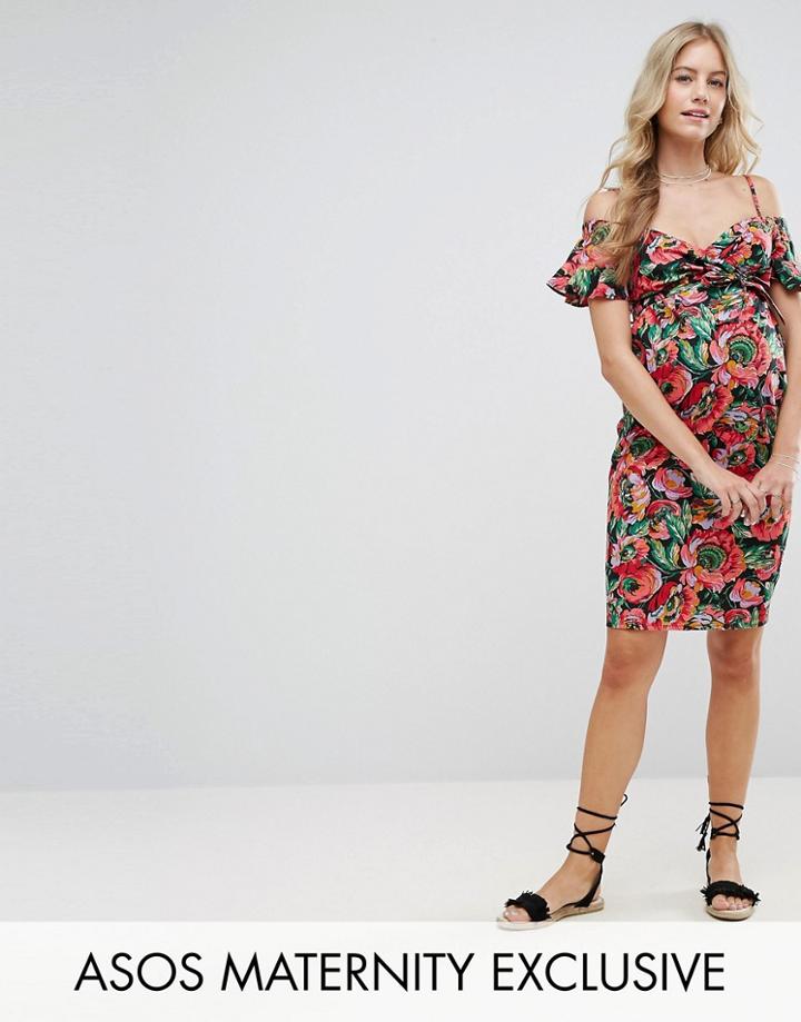 Asos Maternity Bright Floral Bandeau Dress - Multi