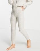 Asos Design Premium Lounge Knitted Rib Legging In Gray - Part Of A Set