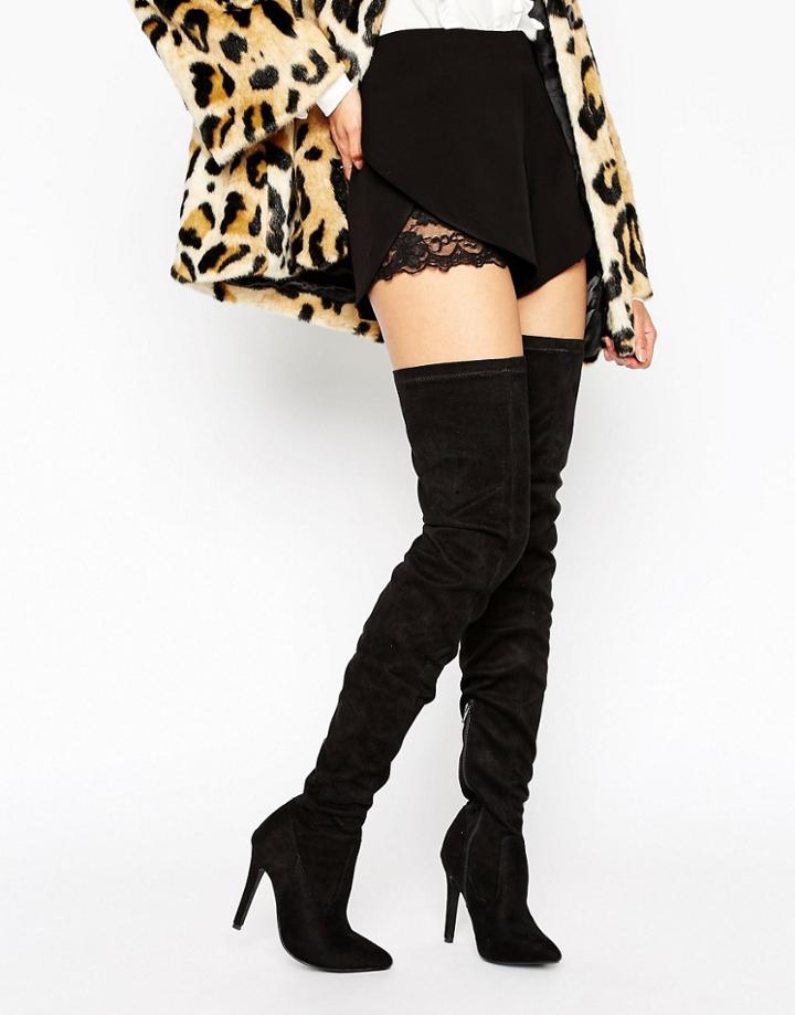 Truffle Collection Thigh High Boot - Black