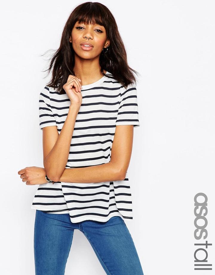 Asos Tall Swing T-shirt In Stripe