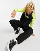 Asos Design Muscle Sweatshirt In Black And Green Color Block-multi