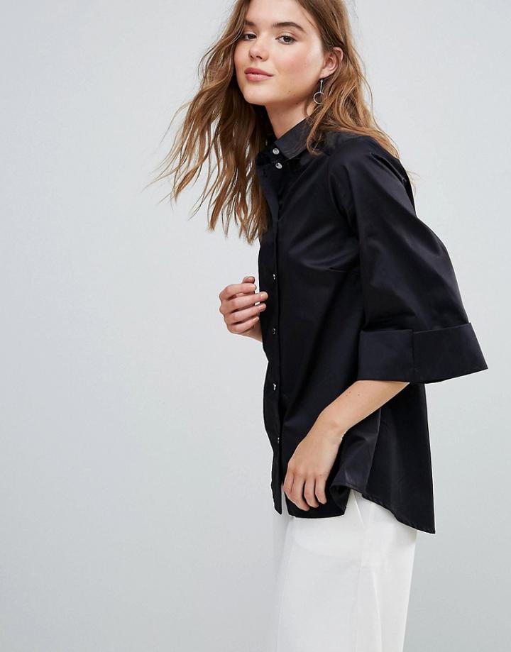 Closet Wide Sleeve Shirt - Black