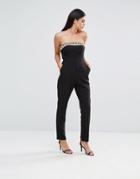 Forever Unique Bethany Bandeau Jumpsuit - Black