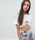 Milk It Vintage Crop Top With Ring - White