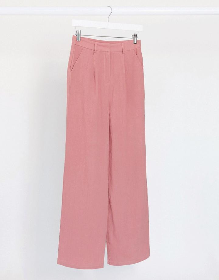 Lola May High Waisted Pants Set-pink